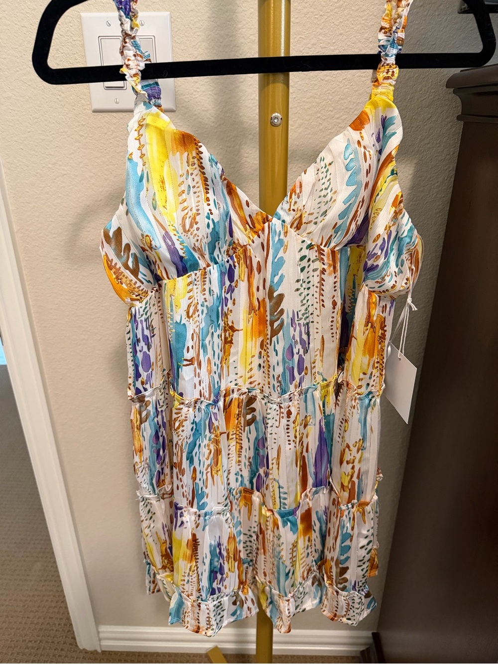 Women’s Multicolor Watercolor Print Sundress